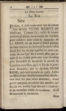La IIme Letre Au Roi Sire