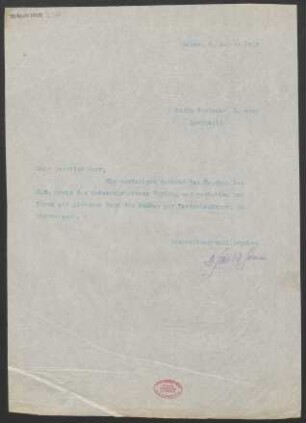 Brief an Leopold von Auer : 08.08.1912