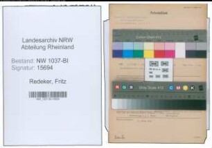 Entnazifizierung Fritz Redeker , geb. 13.01.1908 (Lokfuehrer)
