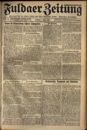 Erste Ausgabe vom Sonntag, den 04. März 1928.