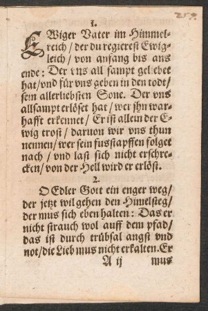 EWiger Vater im Himmel=||reich/ der du regierest Ewig=||leich/