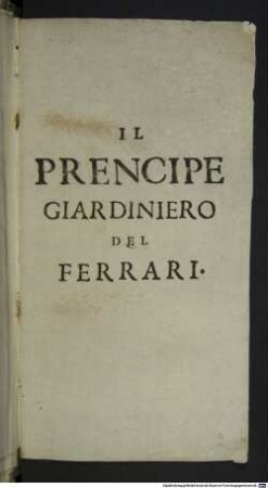 Il prencipe giardiniero