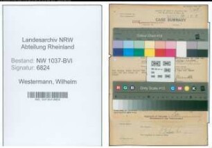 Entnazifizierung Wilhelm Westermann , geb. 15.09.1895 (Kettenschmied)