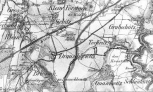 Doberschau-Gaußig-Gaußig. Puschermühle, Ausschnitt aus: Oberreit, Sect. Bautzen, 1844/46