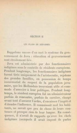 Section II. Les plans de réformes
