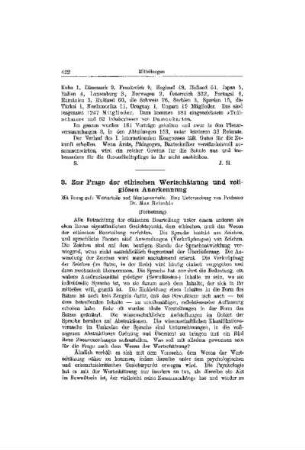 Zur Frage der ethischen Wertschätzung und religiösen Anerkennung : (Fortsetzung)