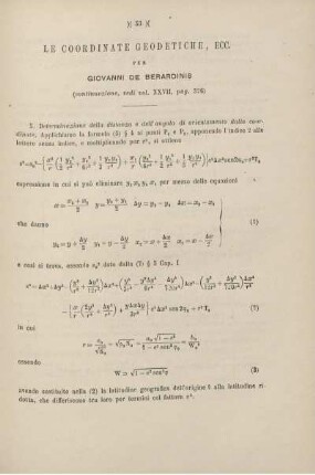 Le coordinate geodetiche, ecc.