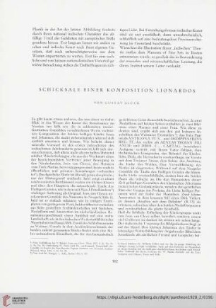 Schicksale einer Komposition Lionardos