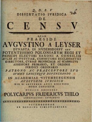 Diss. iur. de censu