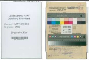 Entnazifizierung Karl Zingsheim , geb. 24.06.1888 (Stadtinspektor)