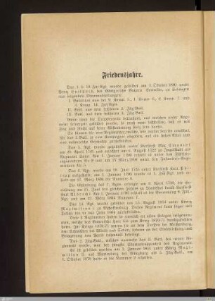 Friedensjahre