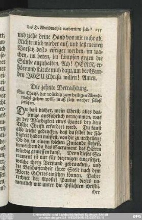 Die zehnte Betrachtung.