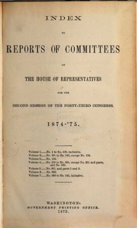 House documents. [279,1.] 1874/75 = Congress 43, Sess. 2