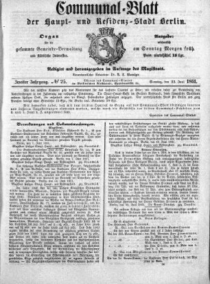 1861,25: No. 25, 23. Juni 1861