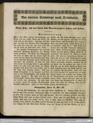 Am vierten Sonntage nach Trinitatis