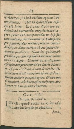 Cap. III. De jure & injuria.