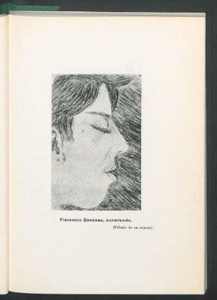 [Dibujo de] Florencio Sánchez, durmiendo. : (Dibujo de su esposa).
