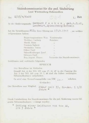 Jocham, Gebhard