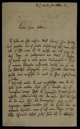 Brief von Ernst Schulze an Friedrich August Menke, Göttingen, 31.10.1812
