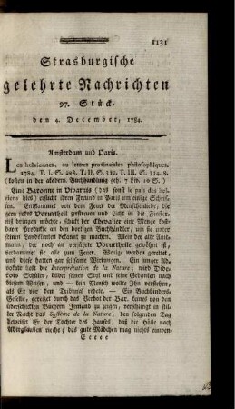 97. Stück, den 4. December, 1784.