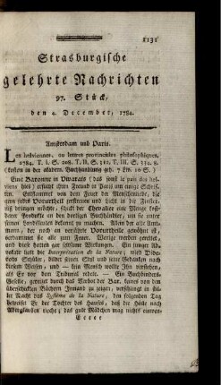 97. Stück, den 4. December, 1784.