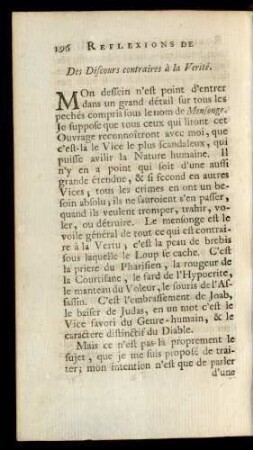 Des Discours contraires à la Verité.