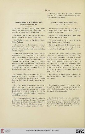Vorstands-Sitzung vom 25. Oktober 1905 / Séance du Comité du 25 octobre 1905