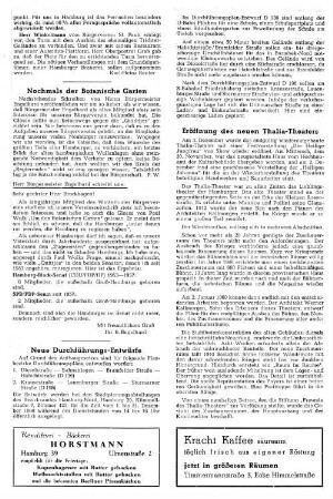 Eröffnung des neuen Thalia-Theaters