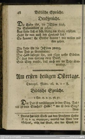 Am ersten heiligen Ostertage