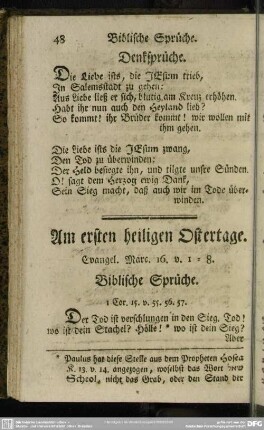 Am ersten heiligen Ostertage