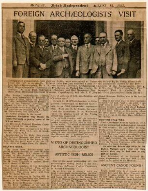 Teilnehmer des Londoner Kongresses zu Gast bei A. Mahr in Dublin, 12.-17.08.1932
