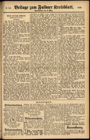Zweite Ausgabe vom Samstag, den 02. Mai 1896.
