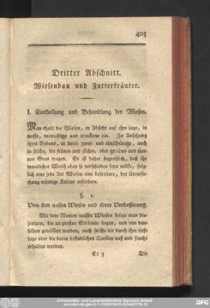 Dritter Abschnitt. Wiesenbau und Futterkräuter.