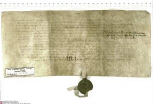 Der Ritter Wilhelm von Bimbach (Biembach) bekundet für sich und seine Erben, dass er sich mit Heinrich [von Kranlucken], Abt von Fulda, und dem Ko...