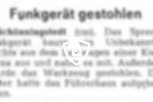 Funkgerät gestohlen