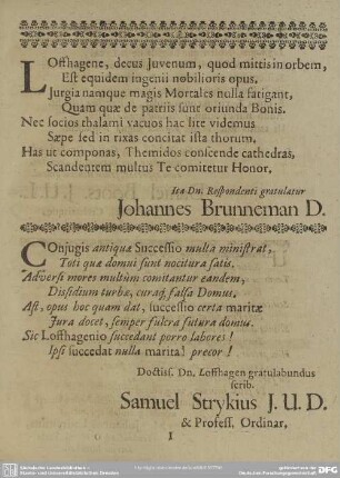 Loffhagene, decus Juvenum ...