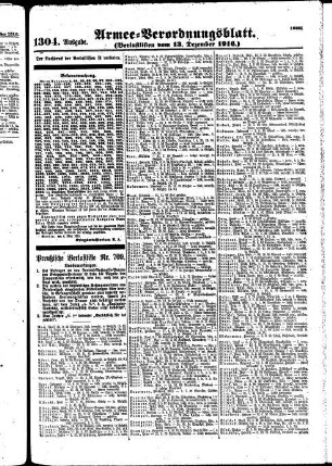 1304.Ausgabe. Mittwoch, 13. Dezember 1916