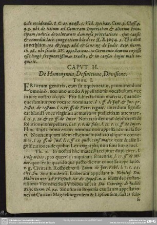 Caput II. De Homonymia, Definitione, Divisione
