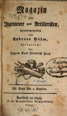 Magazin für Ingenieure und Artilleristen. 12. 1795