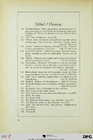 Möbel / Hausrat (Nr. 516-561)