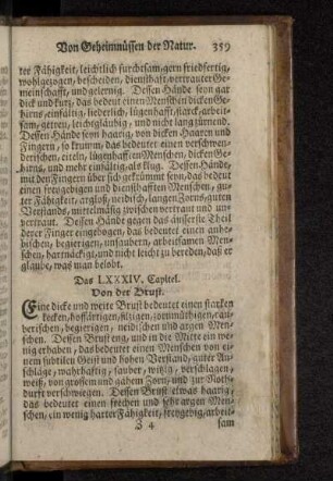 Das LXXXIV. Capitel. Von der Brust.