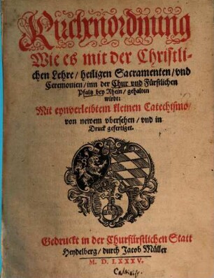 Kirchenordnung zu Pfalz am Rhein