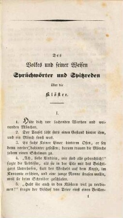 Klosterspiegel in Sprichwörtern, Spitzreden, Anekdoten und Kanzelstücken