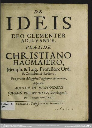 De Ideis Deo Clementer Adiuvante