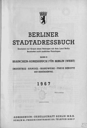 1967,2: Branchen-Adressbuch