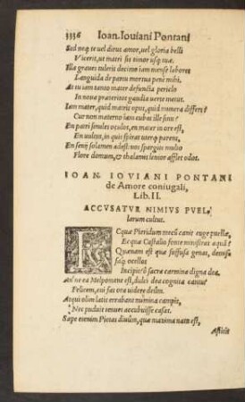 Ioan. Ioviani Pontani de Amore coniugali, Lib. II.
