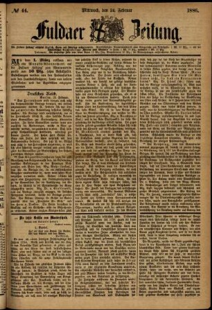 Ausgabe vom Mittwoch, den 24. Februar 1886.