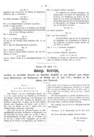 Beilagen zu Protokoll, 12. Sitzung