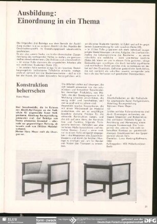 Konstruktion beherrschen : Ausbildung: Einordnung in ein Thema