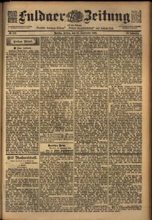 Erste Ausgabe vom Freitag, den 19. September 1902.